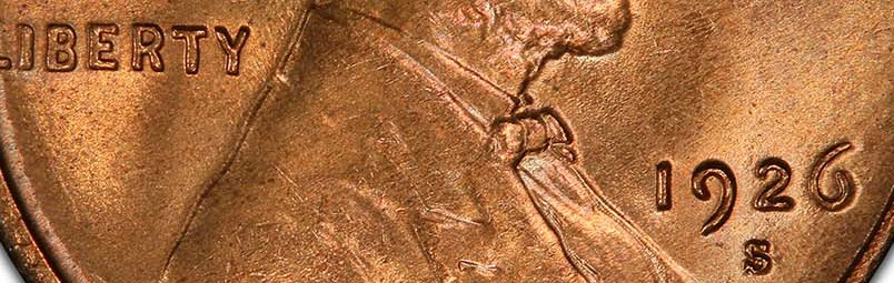 1926-S Lincoln Cent A Conditional Key in Mint State Red