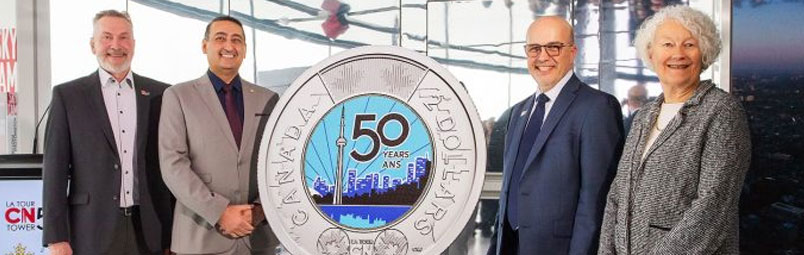 CN Tower’s 50th Anniversary Celebrated on New Canadian $2 Coins
