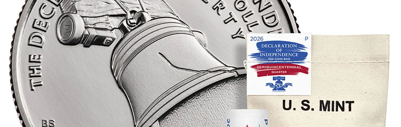 Semiquincentennial Quarters 2026 Rolls and Bags - Declaration of Independence